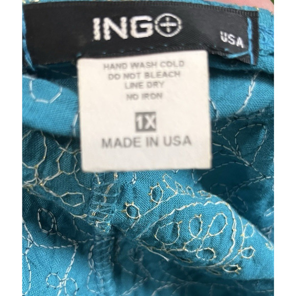 ING Fairy Y2k Asymmetrical Babydoll Blue With Gold Thread Pattern Large - Picture 7 of 7